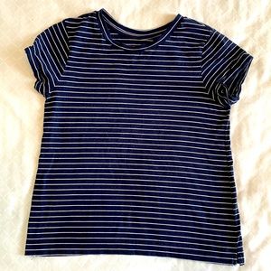 XS Loft navy and white striped t.